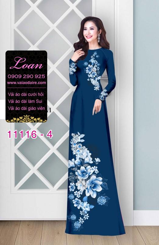 Vải áo dài hoa 3D