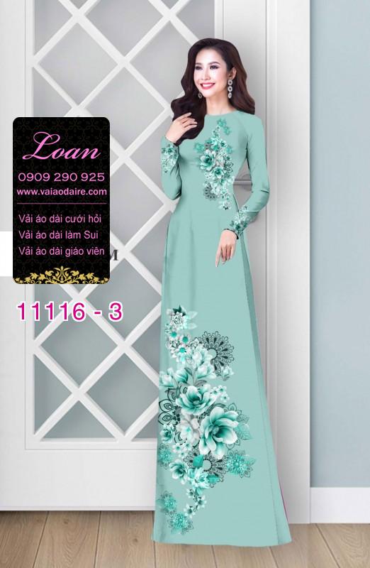 Vải áo dài hoa 3D