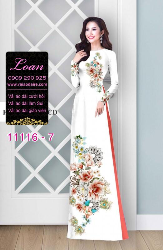 Vải áo dài hoa 3D