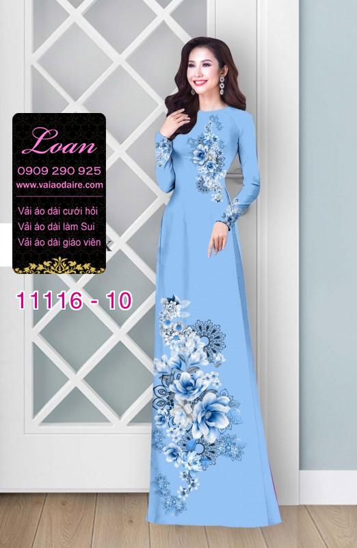 Vải áo dài hoa 3D
