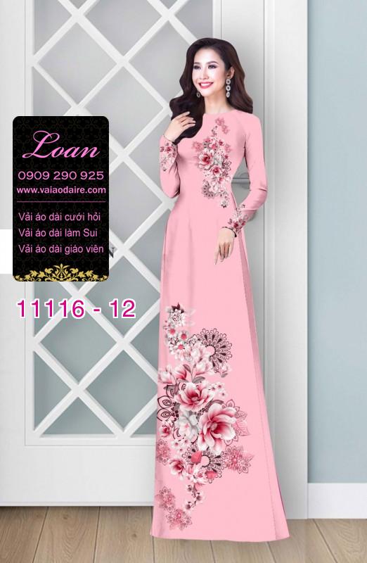Vải áo dài hoa 3D