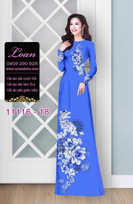 Vải áo dài hoa 3D