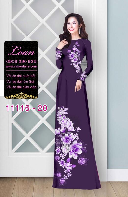 Vải áo dài hoa 3D
