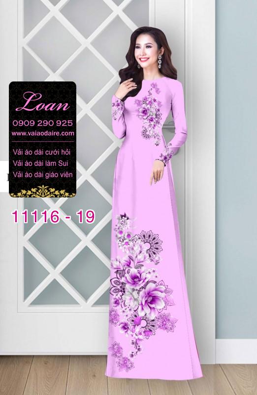 Vải áo dài hoa 3D