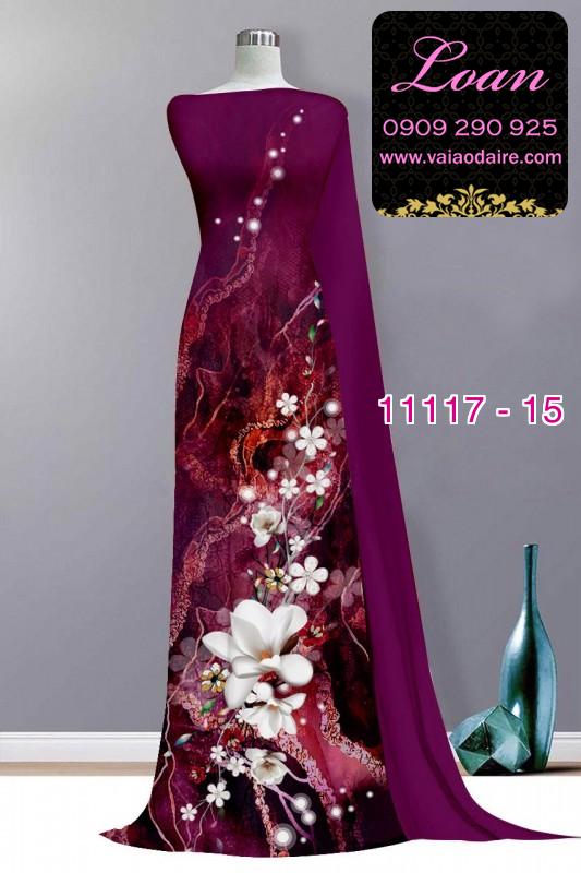 Vải áo dài hoa 3D