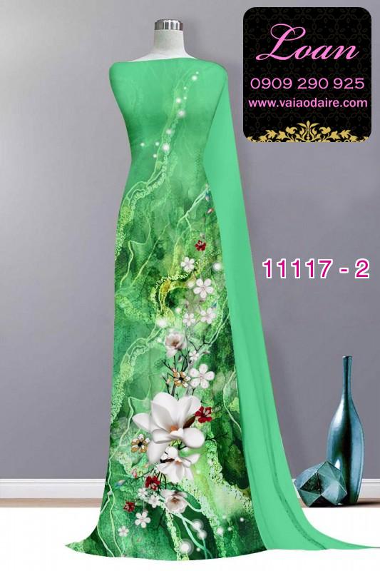 Vải áo dài hoa 3D