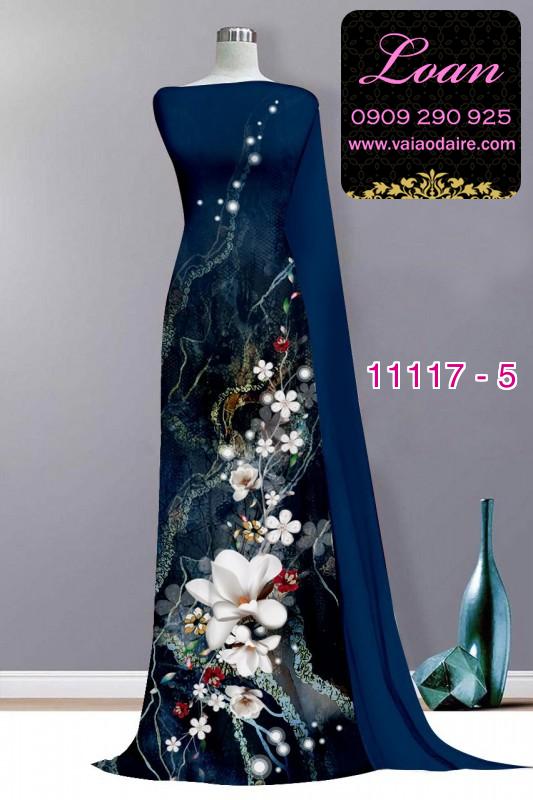 Vải áo dài hoa 3D