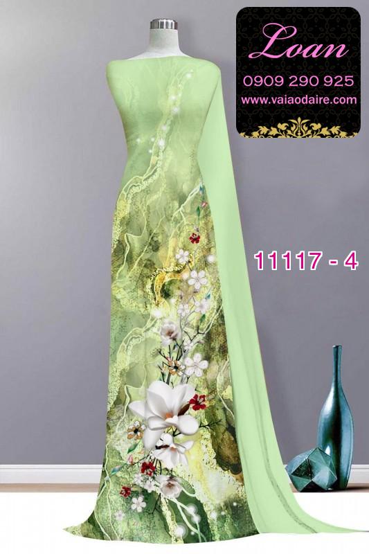 Vải áo dài hoa 3D