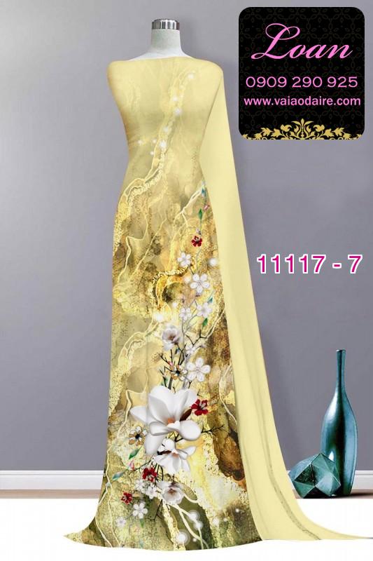 Vải áo dài hoa 3D