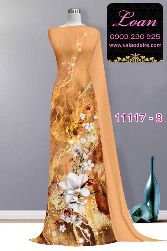 Vải áo dài hoa 3D