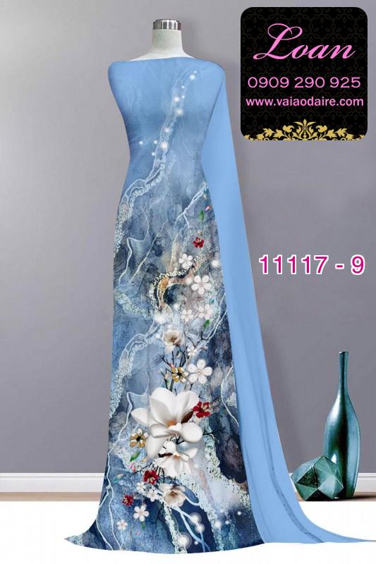 Vải áo dài hoa 3D