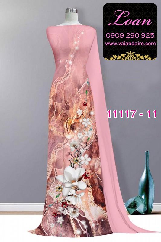 Vải áo dài hoa 3D