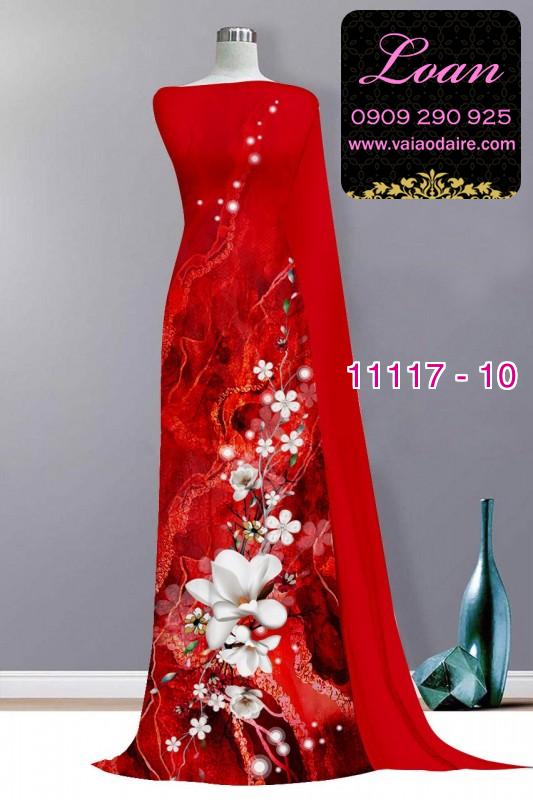 Vải áo dài hoa 3D