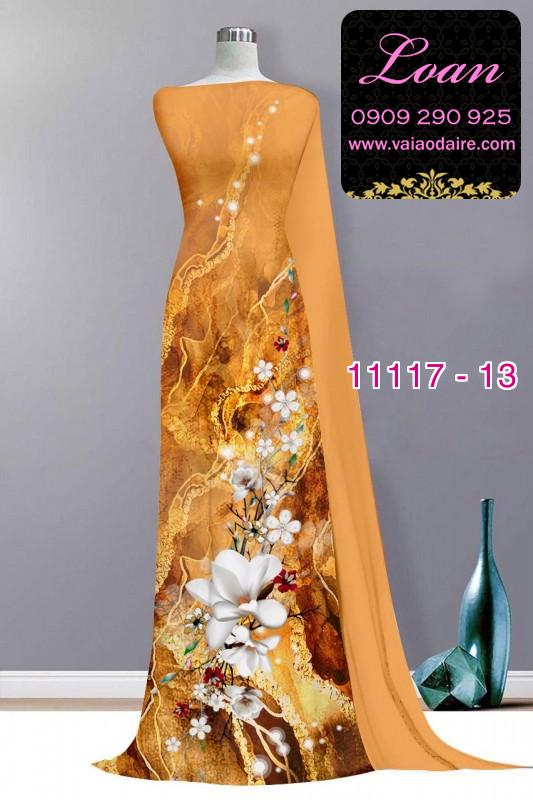 Vải áo dài hoa 3D