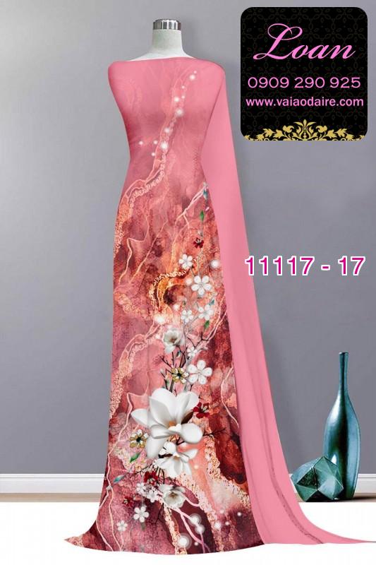 Vải áo dài hoa 3D