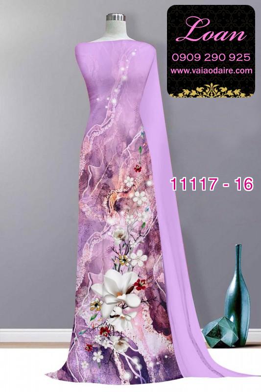 Vải áo dài hoa 3D