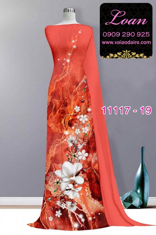 Vải áo dài hoa 3D