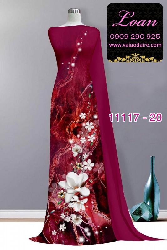 Vải áo dài hoa 3D