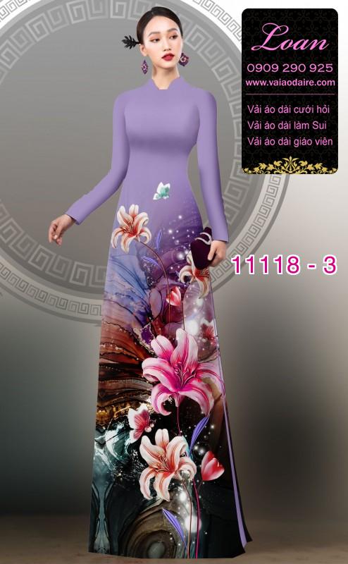 Vải áo dài hoa 3D Vải áo dài hoa 3D