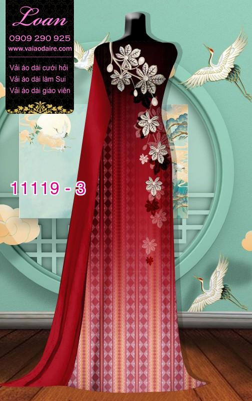 Vải áo dài hoa 3D