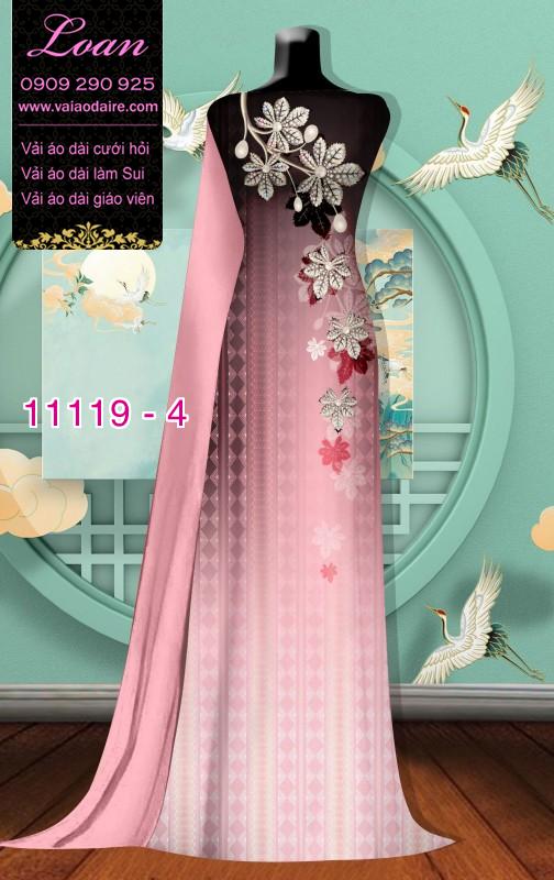 Vải áo dài hoa 3D