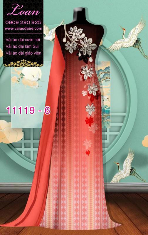 Vải áo dài hoa 3D