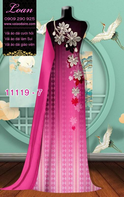 Vải áo dài hoa 3D