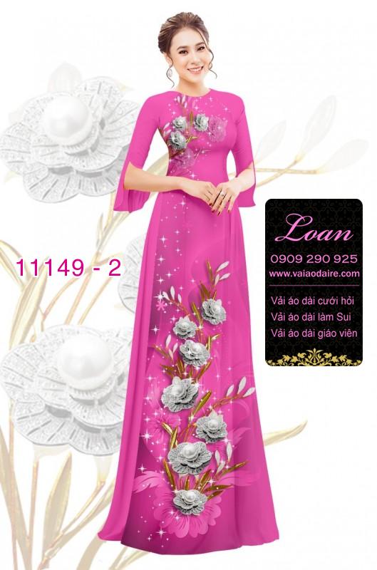 Vải áo dài hoa 3D