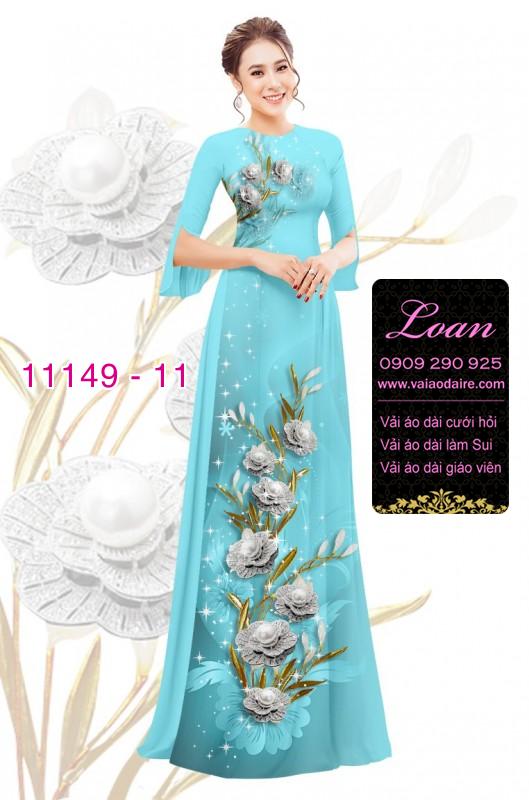Vải áo dài hoa 3D