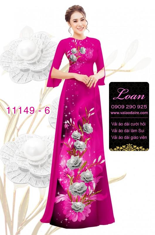 Vải áo dài hoa 3D
