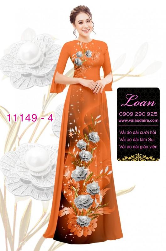 Vải áo dài hoa 3D