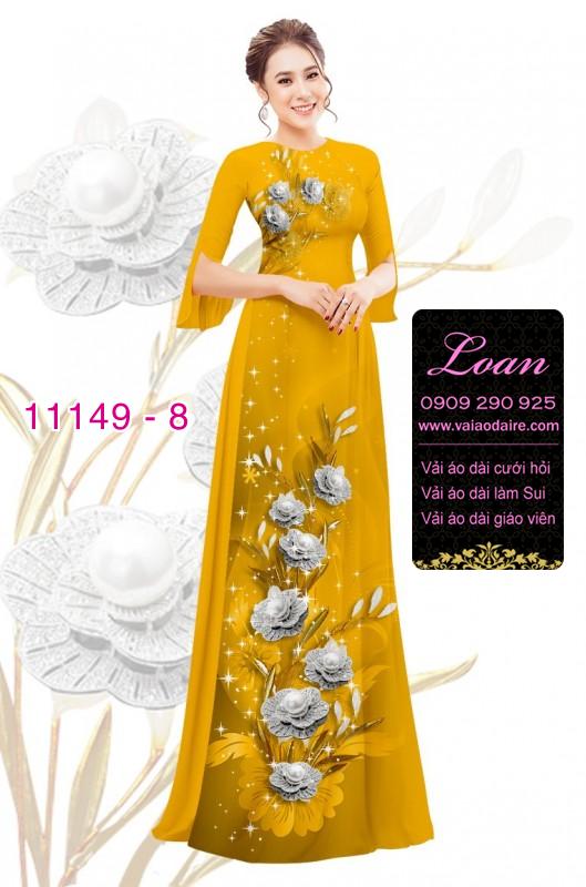 Vải áo dài hoa 3D
