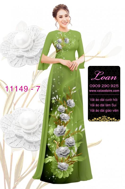 Vải áo dài hoa 3D