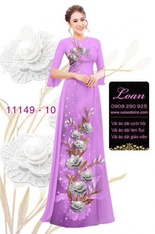Vải áo dài hoa 3D