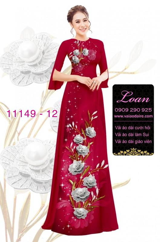 Vải áo dài hoa 3D