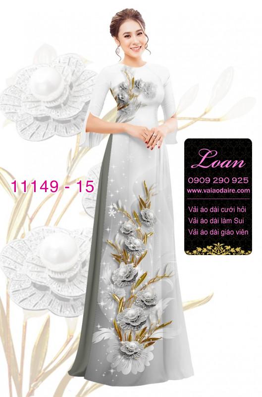 Vải áo dài hoa 3D