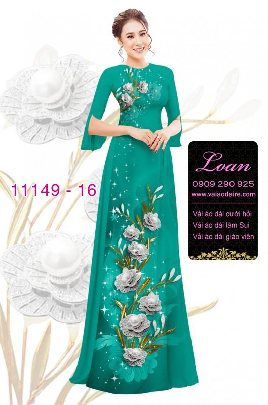 Vải áo dài hoa 3D
