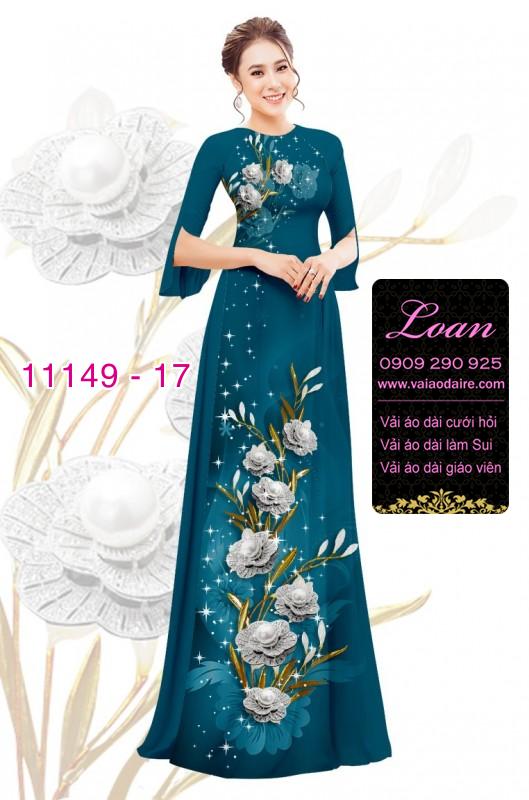 Vải áo dài hoa 3D