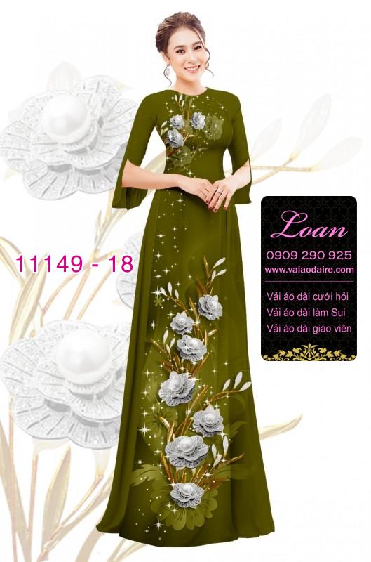 Vải áo dài hoa 3D