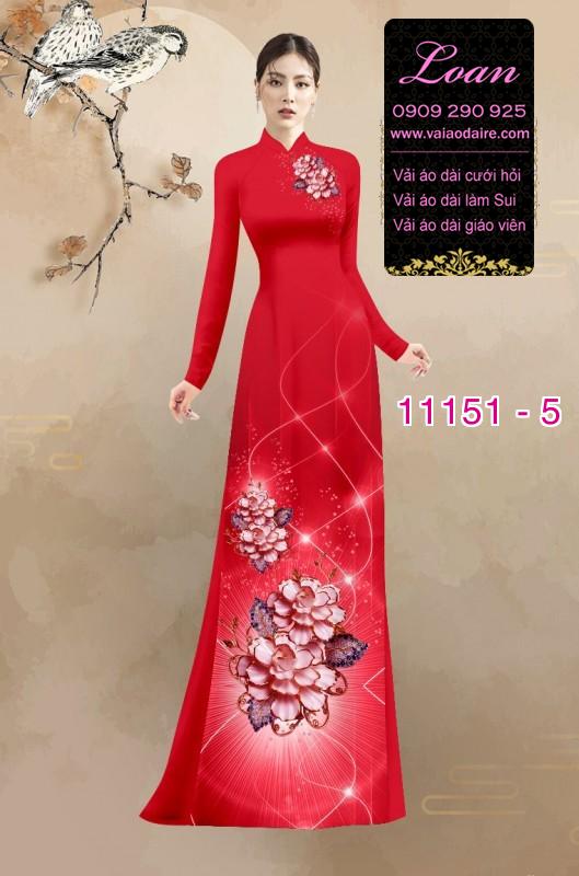 Vải áo dài hoa 3D