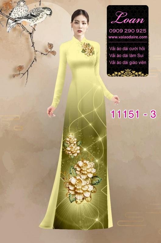 Vải áo dài hoa 3D