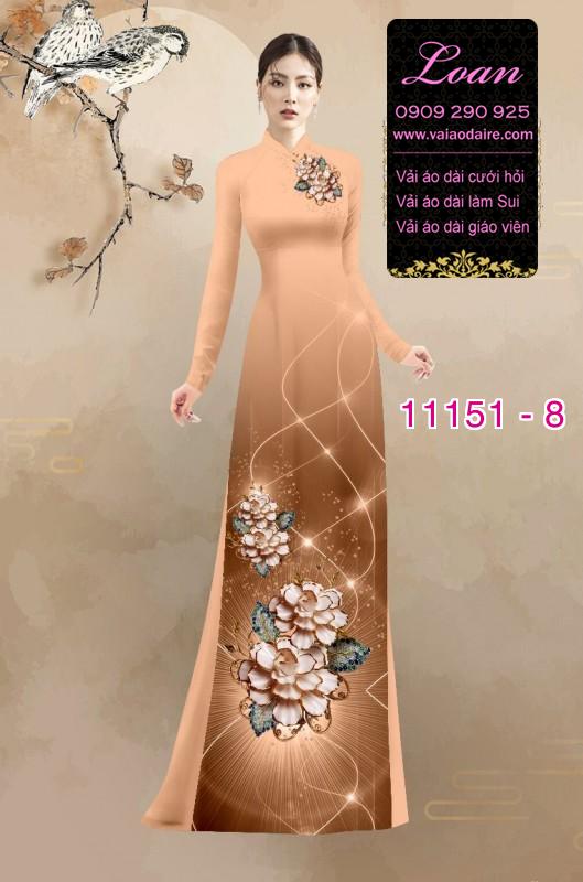 Vải áo dài hoa 3D