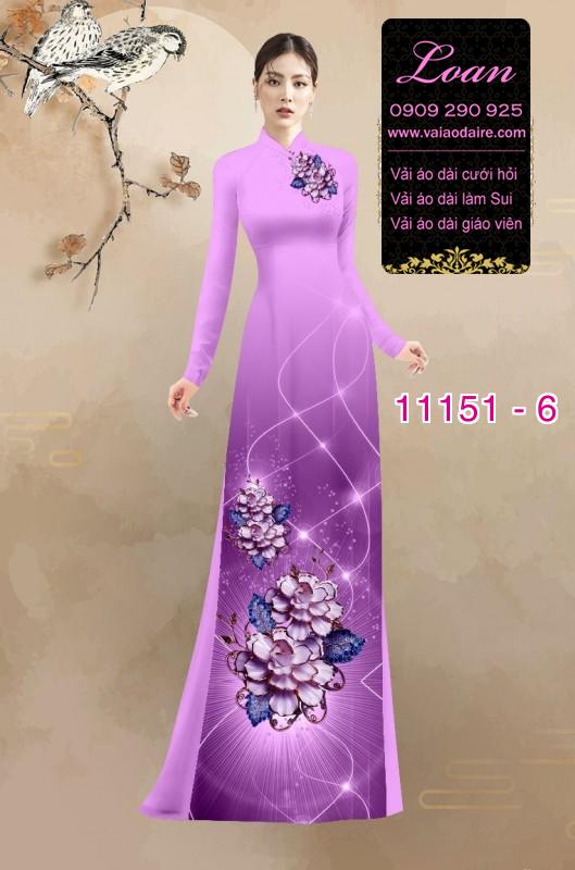 Vải áo dài hoa 3D