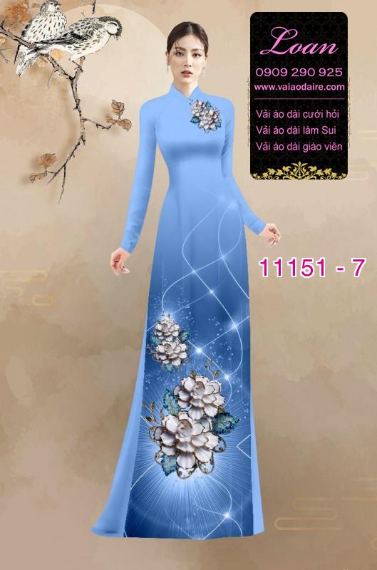 Vải áo dài hoa 3D