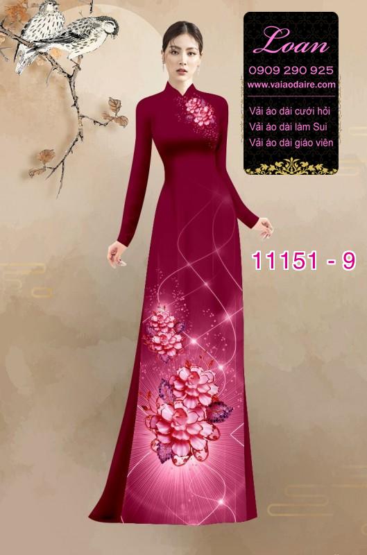 Vải áo dài hoa 3D