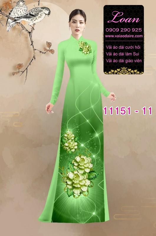 Vải áo dài hoa 3D