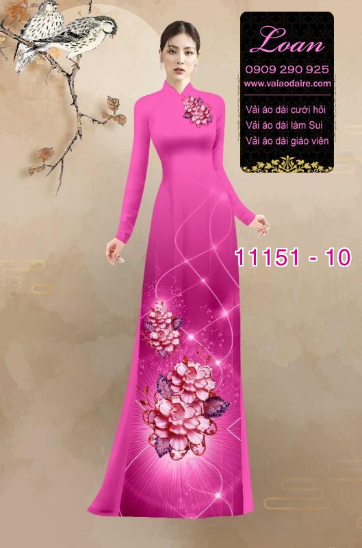 Vải áo dài hoa 3D