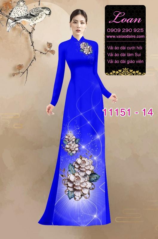 Vải áo dài hoa 3D