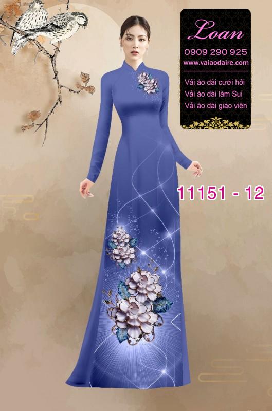 Vải áo dài hoa 3D