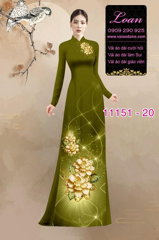 Vải áo dài hoa 3D